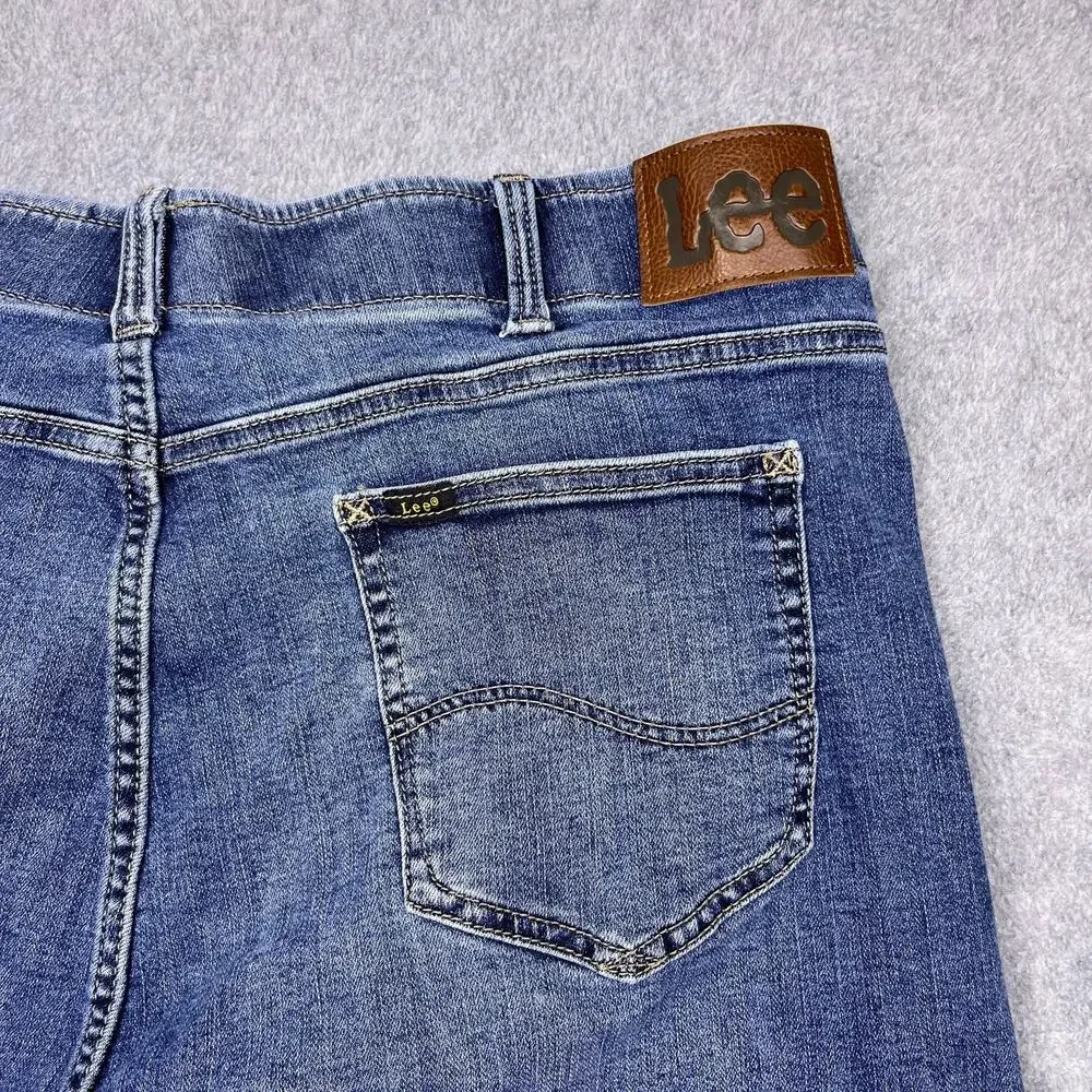 lee extreme motion straight leg jeans blue 40x30